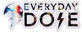 Logo with the text "Everyday Dose;" features a stylized design of a mushroom and a lightning bolt.
