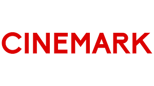Cinemark logo with bold red uppercase letters on a white background.