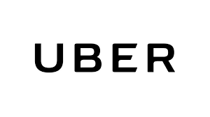 The image shows the Uber logo with the word "UBER" in bold, black, uppercase letters on a plain white background.