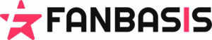 Fanbasis logo featuring a stylized pink star to the left of the word "FANBASIS" in bold black and pink capital letters.