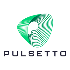Pulsetto logo featuring layered green curved lines forming a triangular shape with a central cutout above the word "PULSETTO" in bold, black letters.