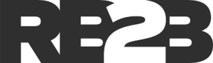 Black and white logo with stylized letters "RB" and "2B" in bold font.