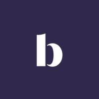 A lowercase white letter "b" on a dark blue background.