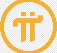 Yellow Pi Network logo with a minimalistic design on a transparent background.