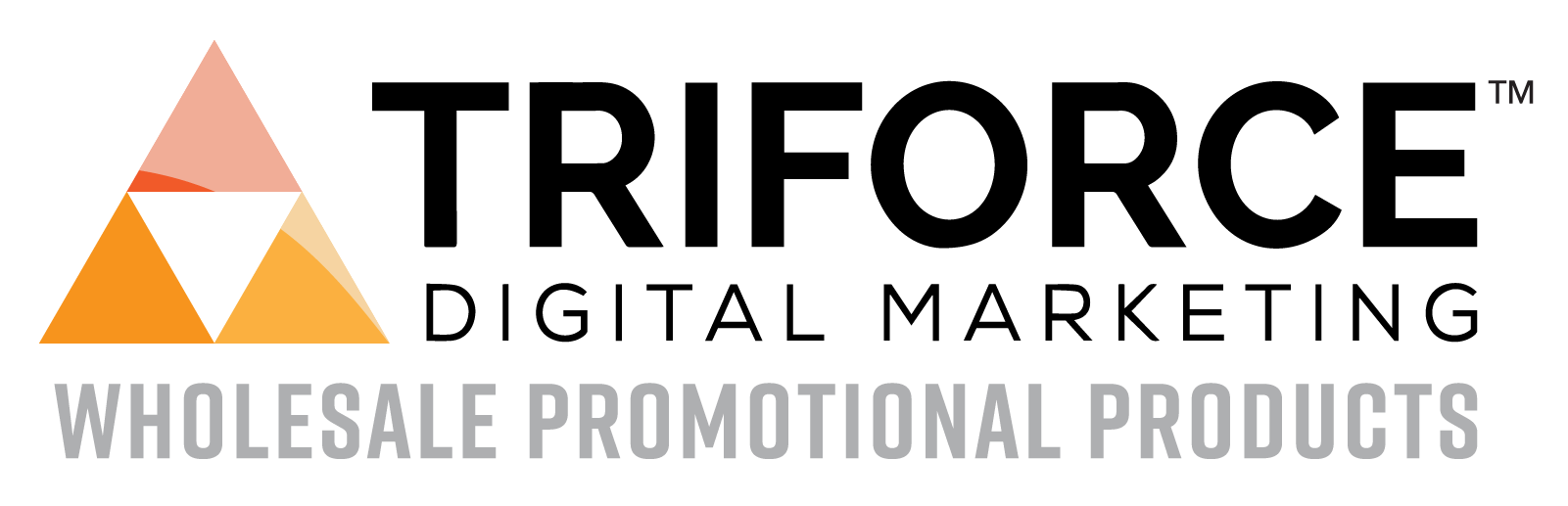 Triforce Digital Marketing logo with a triangular design and the text "WHOLESALE PROMOTIONAL PRODUCTS" beneath the main company name.