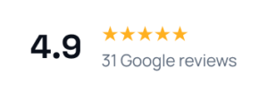 A 4.9-star rating based on 31 Google reviews.