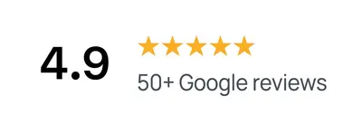 4.9 out of 5 star rating with 50+ Google reviews.